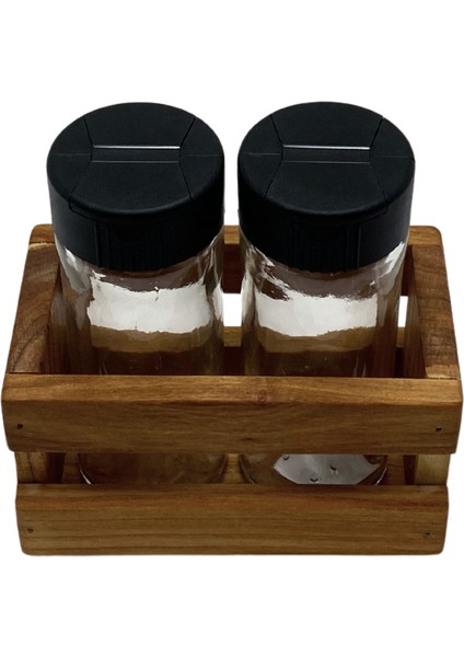 Ahşap Doğal 2li Baharatlık Ahşap Cam Set Takımı(Set)(Kiraz) fırsatları