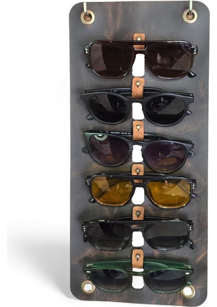 Vıntage Deri 6’lı Gözlük Standı