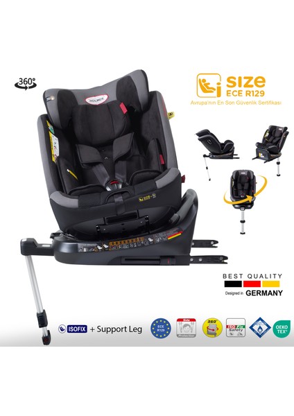 Capsula Multipro Aero 3D Legfix I-Size (360° Dönebilir) 0-36KG Oto Koltuğu İsofix/SPS/SIP/Latch
