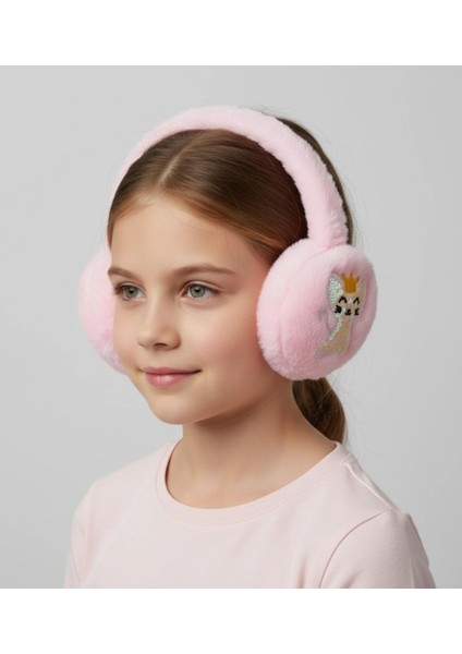 Kedi Figürlü Kız Çocuk Peluş Kulaklık