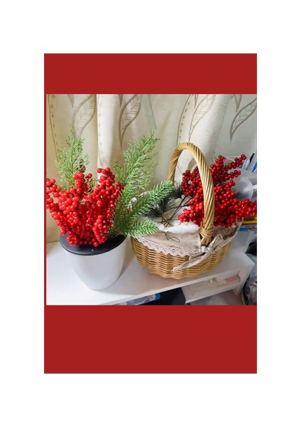 2 Adet Şık Kırmızı Yapay Meyve Dalları – 22 cm (8.66”) | Noel Ağacı Süsü, Dıy El Sanatları, Düğün & Ev Dekorasyonu, Tatil Parti Malzemeleri fiyatları