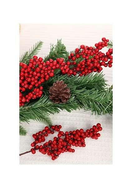 2 Adet Şık Kırmızı Yapay Meyve Dalları – 22 cm (8.66”) | Noel Ağacı Süsü, Dıy El Sanatları, Düğün & Ev Dekorasyonu, Tatil Parti Malzemeleri indirimleri