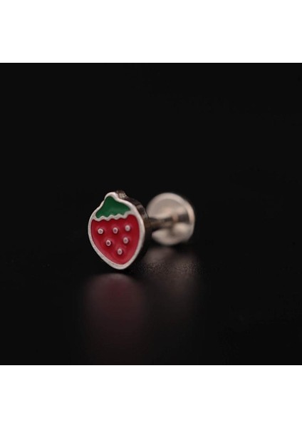 316 L Cerrahi Çelik Mineli Çilek Labret Kıkırdak Konch Piercing