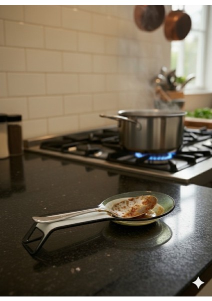 Tezgah Üstü Kirli Kaşık Tutucu – Hijyenik Damlama Önleyici Stand