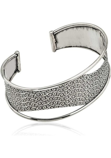 Gümüş Eskitme Desenli Bayan Bilezik fiyatları