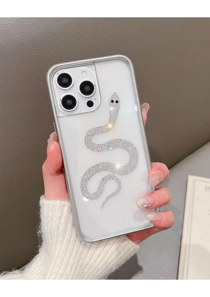 Iphone Uyumlu Lux Sert Şeffaf Taşlı Kılıf