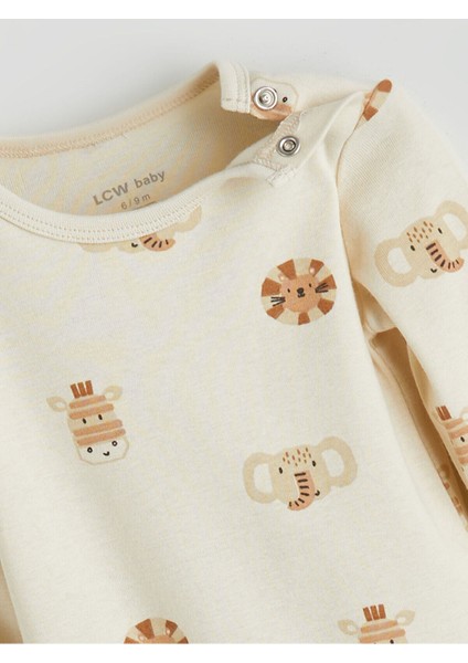 Lcw Yeni Sezon Bisiklet Yaka Çizgili Erkek Bebek Sweatshirt ve Pantolon 2'li