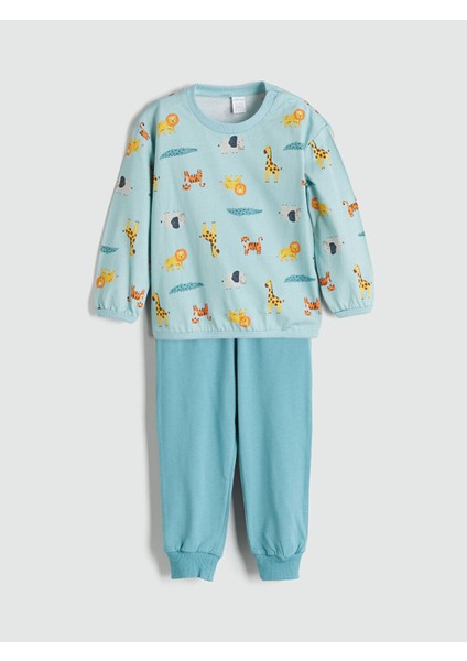 Lcw Peak Yeni Sezon Bisiklet Yaka Erkek Bebek Sweatshirt ve Eşofman Alt 2'li