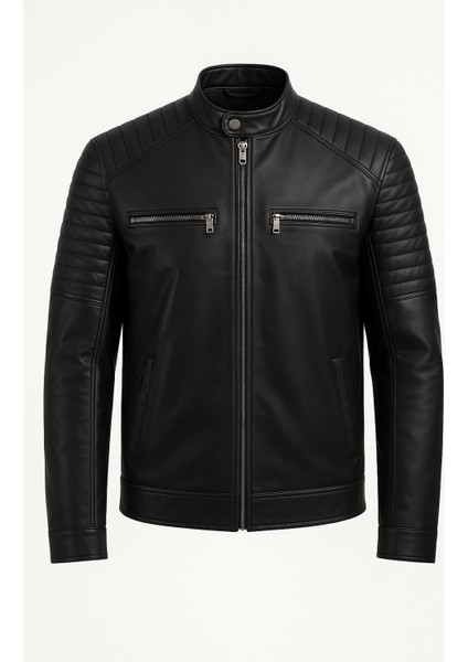 Delpino Slim Fit Erkek Suni Deri Ceket - 7452