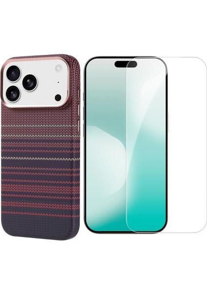 iPhone 17 Pro Max Kılıf Multi Set Nekst Karbon Tasarım Kapak Ekran Koruyucu