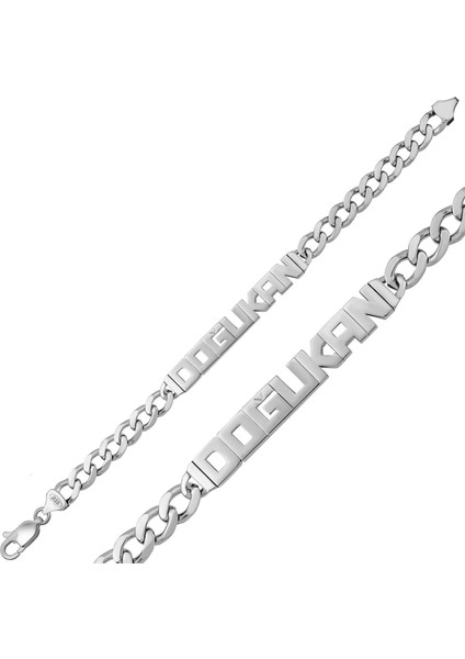 Hk Gümüş Erkek Bileklik Kişiye Özel İsimli |Gümüş Takı Hediyelik Ürünler