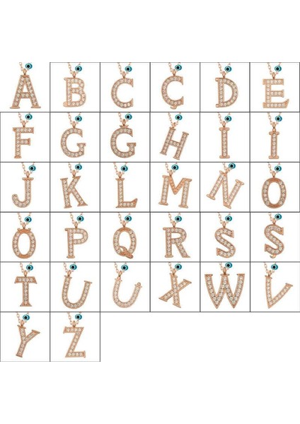 Hk Gümüş Kadın Kolye Nazar Rose J Harfi |Gümüş Takı Hediyelik Ürünler fiyatları