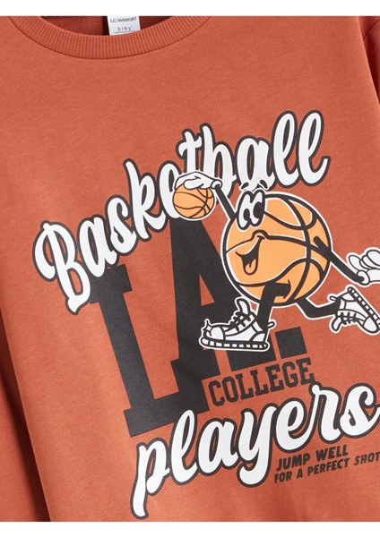 Lcw Yeni Sezon Bisiklet Yaka Baskılı Erkek Çocuk Sweatshirt ve Eşofman Alt 2'li modelleri