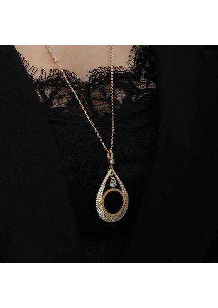 Hk Gümüş Kadın Kolye Gold Kaplama Damla Çeyrek Takılabilen |Gümüş Takı Hediyelik Ürünler indirimleri