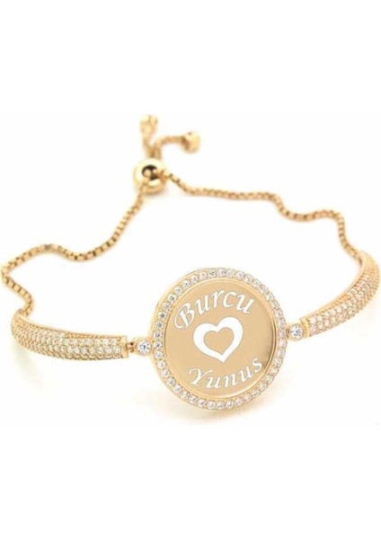 Hk Gümüş Kadın Bileklik Rose İsimli Kişiye Özel Taşlı |Gümüş Takı Hediyelik Ürünler