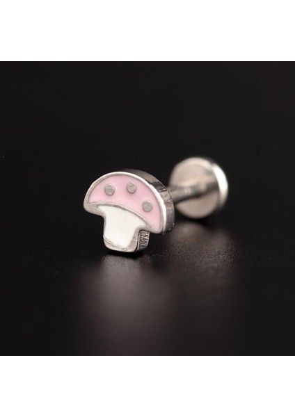 316 L Cerrahi Çelik Mineli Mantar Labret Kıkırdak Konch Piercing