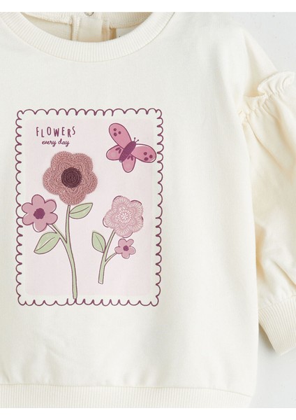 Lcw Özmarka Yeni Sezon Çiçekli Kız Bebek Sweatshirt ve Tayt 2'li