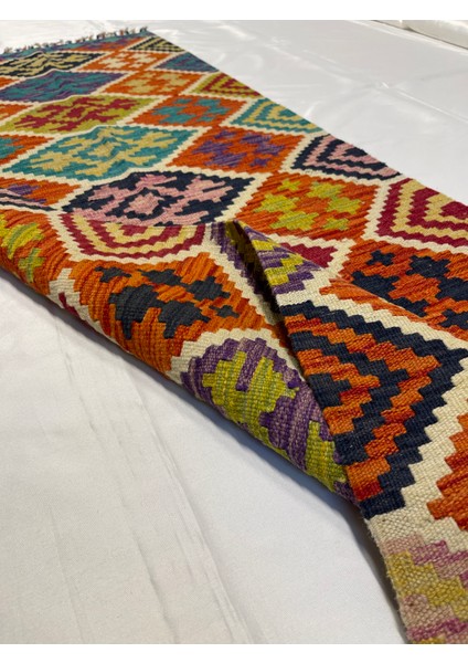 El Dokuma Afgan Kilim Yün Kök Boya