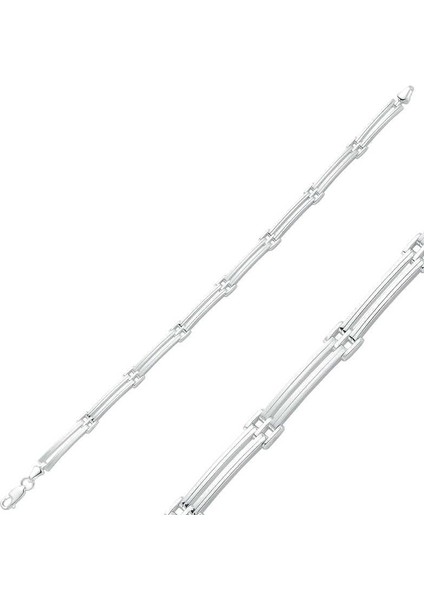 Hk Gümüş Erkek Bileklik İki Sıra |Gümüş Takı Hediyelik Ürünler