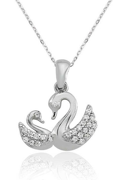 Hk Gümüş Kadın Kolye Bayan Kuğu |Gümüş Takı Hediyelik Ürünler