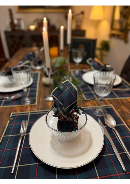 Baby Home Ekose 4lü Amerikan Servis 35 x 50 cm Yılbaşı Davet Yeni Yıl fırsatları