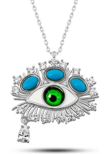 Gümüş Gözyaşı Damlası Koruyucu Bakış Kolye