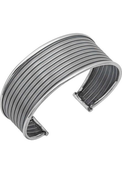 Hk Gümüş Kadın Bilezik Eskitme Desenli |Gümüş Takı Hediyelik Ürünler