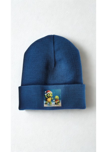 Middles & Niddles Collection Kışlık Yün Çift Kat Çocuk Bere – Lacivert (Unisex)