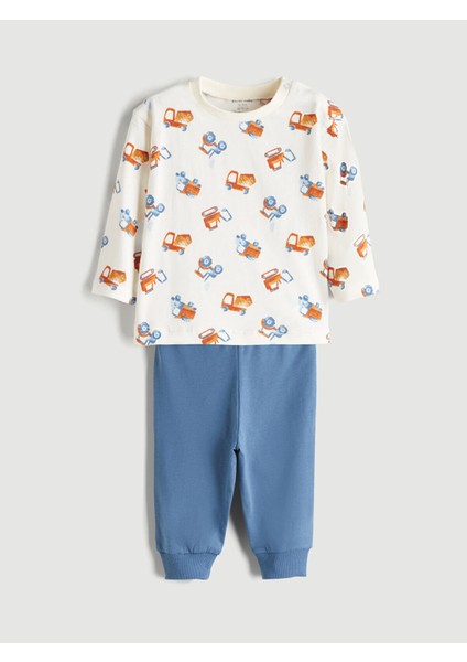 Lcw Peak Yeni Sezon Ayıcık Baskılı Erkek Bebek Sweatshirt ve Eşofman Altı