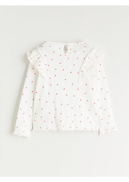 Lcw Özmarka Yeni Sezon Bisiklet Yaka Fırfır Detaylı Kız Bebek Tişört ve Tayt fırsatları