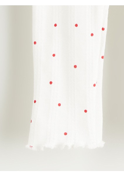 Lcw Özmarka Yeni Sezon Bisiklet Yaka Fırfır Detaylı Kız Bebek Tişört ve Tayt