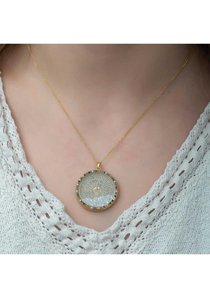 Hk Gümüş Kadın Kolye Miks Taşlı Esmaül Hüsna |Gümüş Takı Hediyelik Ürünler modelleri