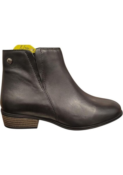 D25KB-4605 Kısa Topuk Fermuarlı Kadın Deri Bot