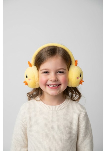 Ördek Figürlü Kız Çocuk Peluş Kulaklık