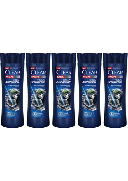 Men Yoğun Arındırıcı Kömür Kepeğe Karşı Etkili Şampuan 350 ml X5