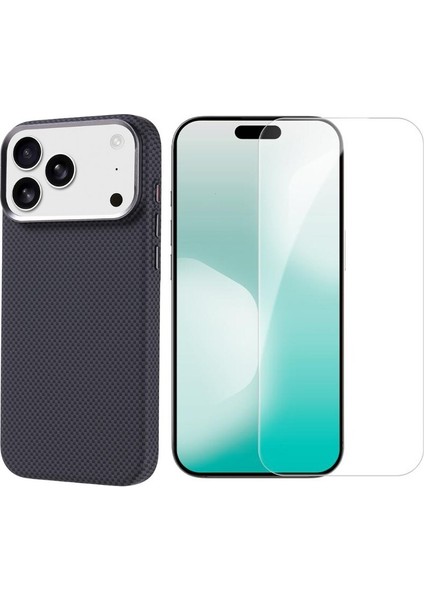 iPhone 17 Pro Max Kılıf Multi Set Nekst Karbon Tasarım Kapak Ekran Koruyucu
