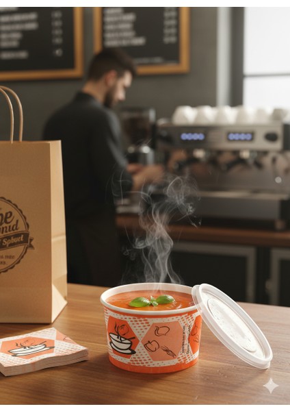 Karton Çorba Kasesi, 16 Oz (473 ml ), Şeffaf Kapaklı, 25 Adet - Paket Servis Için Sızdırmaz fiyatları