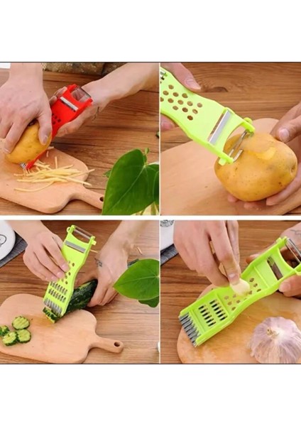 5 Adet Çok Fonksiyonlu Rende Meyve Soyucu Dilimleyici Rende