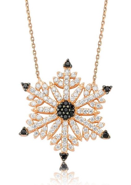 Hk Gümüş Kadın Kolye Kar Tanesi |Gümüş Takı Hediyelik Ürünler