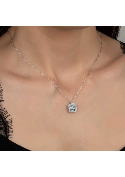 Kristal Taşlı Gümüş Baget Tektaş Bayan Kolye fiyatları