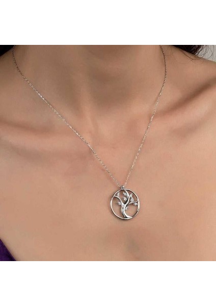 Hk Gümüş Kadın Kolye Kristal Taşlı Hayat Ağacı |Gümüş Takı Hediyelik Ürünler fiyatları