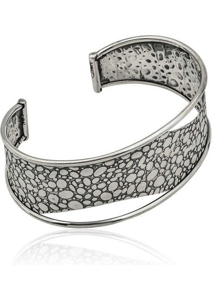 Gümüş Eskitme Desenli Bayan Bilezik fiyatları