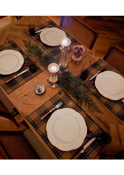 Baby Home Ekose 4lü Amerikan Servis 35 x 50 cm Yılbaşı Davet Yeni Yıl fiyatları