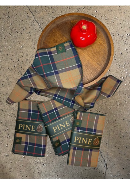 Baby Home Ekose 4lü Amerikan Servis 35 x 50 cm Yılbaşı Davet Yeni Yıl modelleri