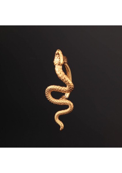316 L Cerrahi Çelik Göbek Piercingi Yılan Detaylı Piercing Yılan Piercing