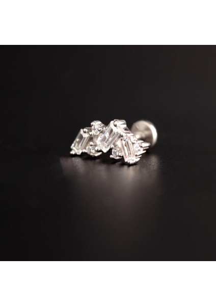 316 L Cerrahi Çelik Kübik Piercing Zirkon Kıkırdak Tragus Helix Piercing