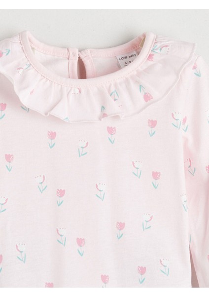 Lcw Yeni Sezon Bebe Yaka Kız Bebek Bluz ve Pantolon 2'li Takım