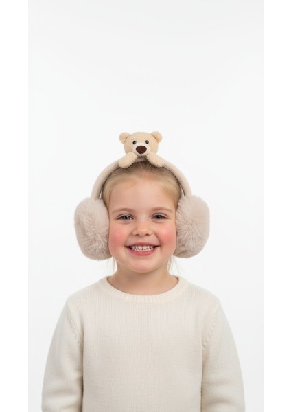 Sevimli Ayıcık Figürlü Çocuk Peluş Kulaklık