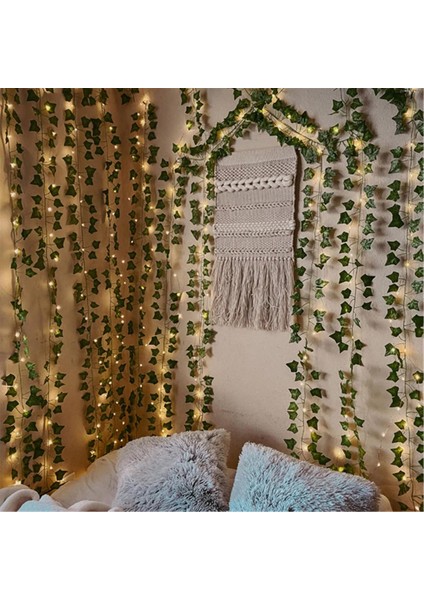 3 Metre Günışığı LED Işıklı Yeşil Yapay Sarmaşık – Dekoratif Aydınlatma ve Süsleme (Sarmaşık 230CM LED 300CM)