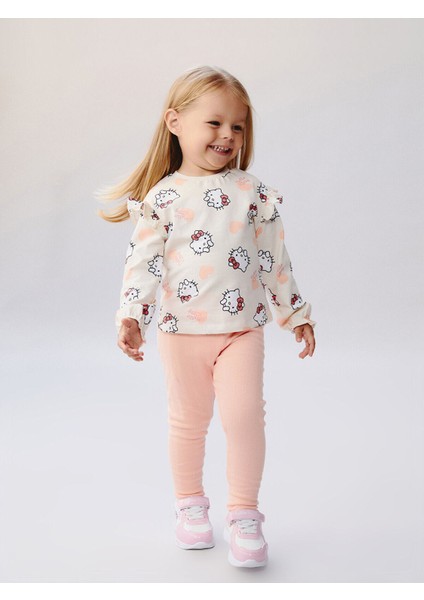 Lcw Peak Yeni Sezon Bisiklet Yaka Kız Bebek Sweatshirt ve Tayt 2'li